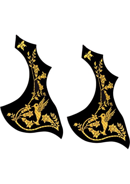 2 Parça Plastik Yapıştırıcı Pickguard Altın Çiçek Için Anti-Scratch Plaka( Yurt Dışından)