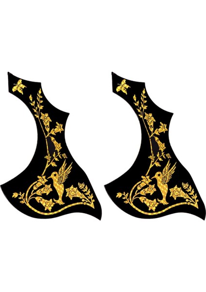 2 Parça Plastik Yapıştırıcı Pickguard Altın Çiçek Için Anti-Scratch Plaka( Yurt Dışından)