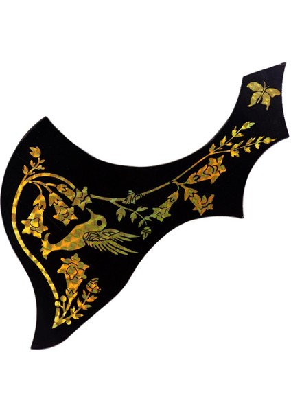 2 Parça Plastik Yapıştırıcı Pickguard Altın Çiçek Için Anti-Scratch Plaka( Yurt Dışından)