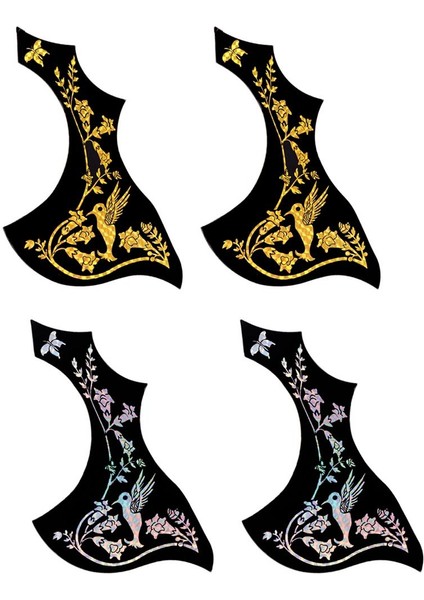 2 Parça Plastik Yapıştırıcı Pickguard Altın Çiçek Için Anti-Scratch Plaka( Yurt Dışından)