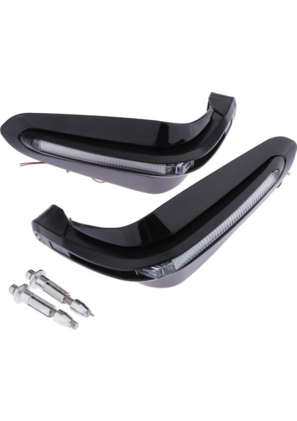 2 Adet Motosiklet Gidon El Guard ile LED Evrensel Motosiklet Koruyucu Siyah (Yurt Dışından)