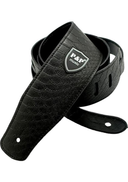 Ayarlanabilir Gitar Bas Kayışı Kemer Dize Cihazı Yedek Parçaları Siyah( Yurt Dışından)