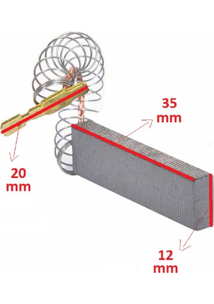 Siemens Uyumlu WXB101VS Çamaşır Makinesi Yaylı Motor Kömürü ( 5X12.5X32 ) 2 Li