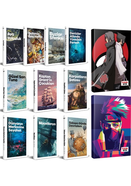 Çocuk Klasikleri 10 Kitap - Naruto ve Sasuke-Itachi Defter