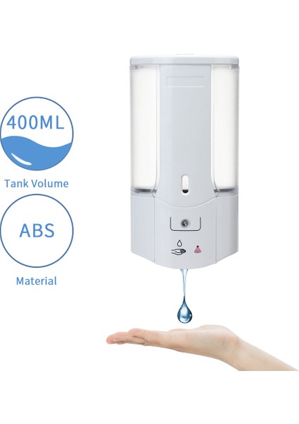 Eıtgzwas 2020 400ML Otomatik Sabunluk Temassız Köpüren El Temizleyici Dispenser Banyo Mutfak Için Duvara Monte (Yurt Dışından)