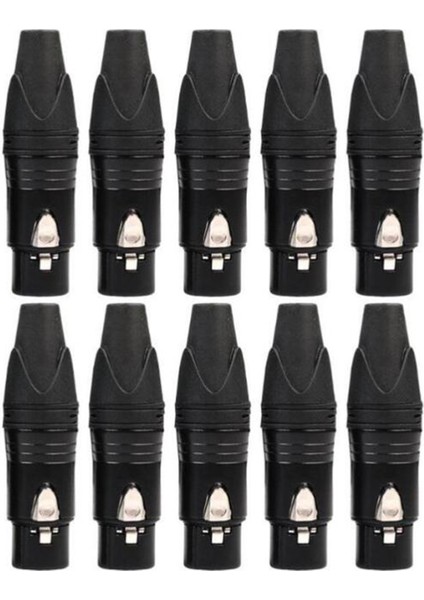10 Adet Xlr 3pin Mic Yılan Fiş Konnektör Dişi Mikrofon Fiş Konnektör Aurum Kaplama Xlr Konnektör Hoparlör Konektörü (Yurt Dışından)