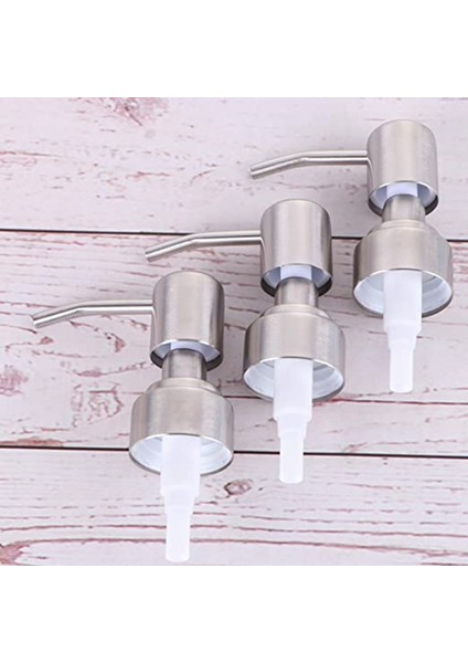 3 Adet Kapaklı Dispenser Pompası Mason Kavanoz Sabun Losyon Dispenser Pompaları (Gümüş) (Yurt Dışından)