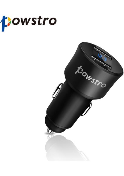 H2 Çinko Alaşımı 3.4A Çift USB Araç Şarj Adaptörü ile Voltmetre Evrensel Hızlı Şarj (Yurt Dışından)