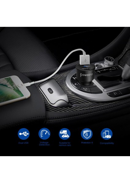 H2 Çinko Alaşımı 3.4A Çift USB Araç Şarj Adaptörü ile Voltmetre Evrensel Hızlı Şarj (Yurt Dışından) fırsatları