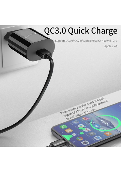 Flyeer Hızlı Şarj USB Şarj Qc3.0 Hızlı Duvar Şarj Samsung Xiaomi IPhone Huawei Tablet Pc Için Ab Tak Beyaz (Yurt Dışından)