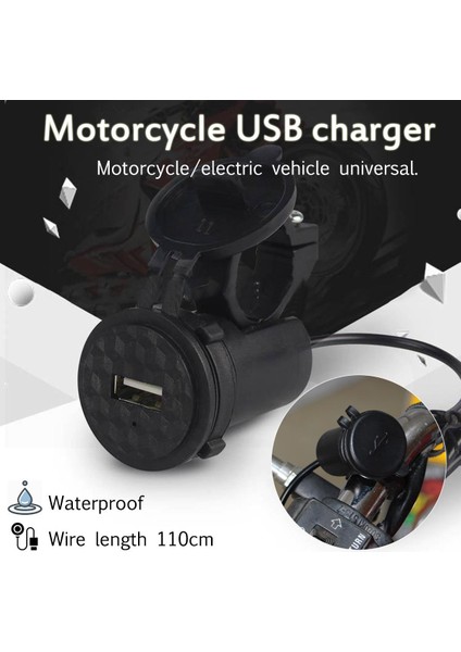 Su Geçirmez 9-24V Motosiklet Telefonu USB Şarj Cihazı 2.1A Güç Adaptörü Soketi - (Yurt Dışından) fiyatları