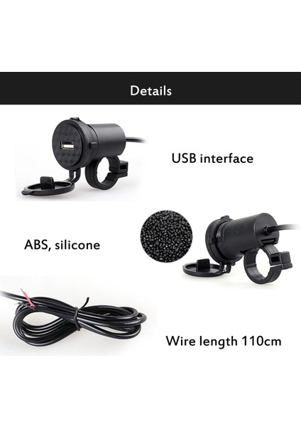 Su Geçirmez 9-24V Motosiklet Telefonu USB Şarj Cihazı 2.1A Güç Adaptörü Soketi - (Yurt Dışından) indirimleri