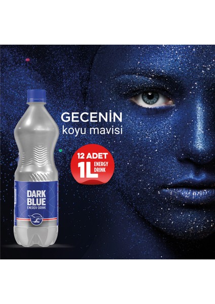 Dark Blue Enerji İçeceği, 1 lt (12'li Paket, 12 adet x 1 lt)