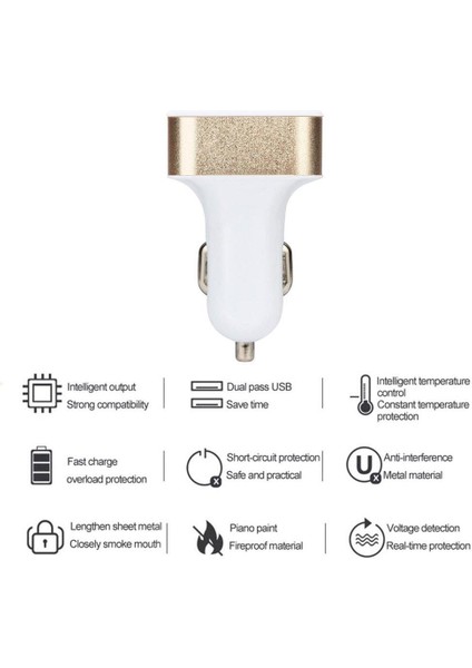 Evrensel Seyahat Araç Şarj Cihazı Çift USB Çok Işlevli 2.6A Telefon (Yurt Dışından) indirimleri