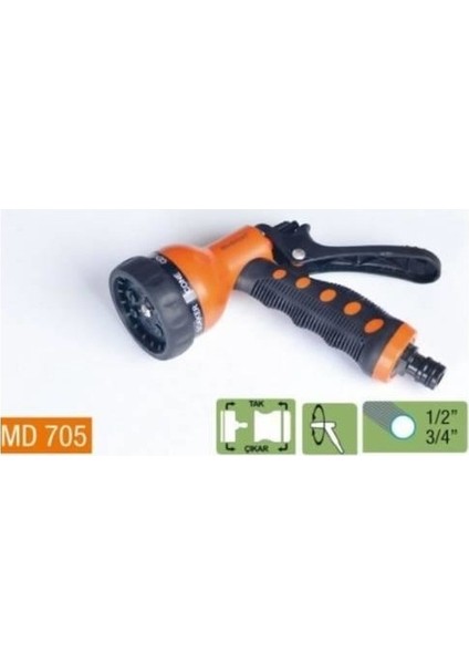 Medalyan 7 Fonksiyonlu Bahçe Sulama Tabancası MD-705 modelleri