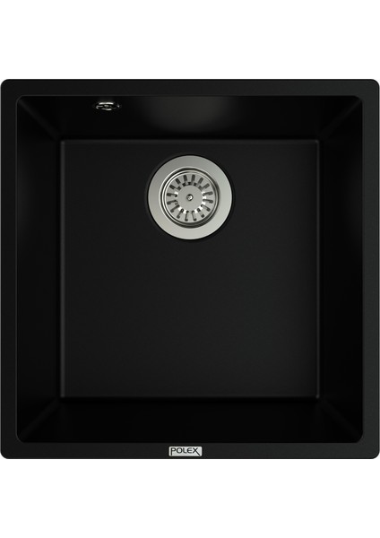 Cristalüx Granit Evye P-X40 Siyah Tezgah Altı Ve Tezgah Üstü Kare Mutfak Evyesi 53,8x44cm