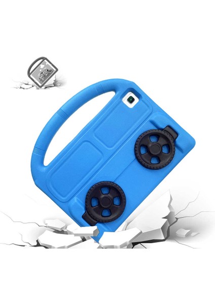 Lenovo M10 Plus TB-X606F Wheel Car Tekerlek Standlı Tablet Eva Silikon Kılıf Mor