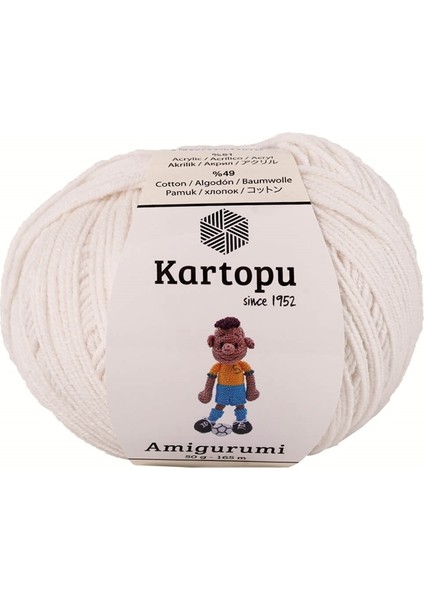 Amigurumi Pamuklu Oyuncak Örgü Ipliği Ekru K011 50 gr
