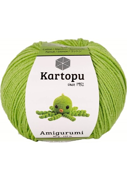 Amigurumi Pamuklu Oyuncak Örgü Ipliği Canlı Yeşil K404 50 gr