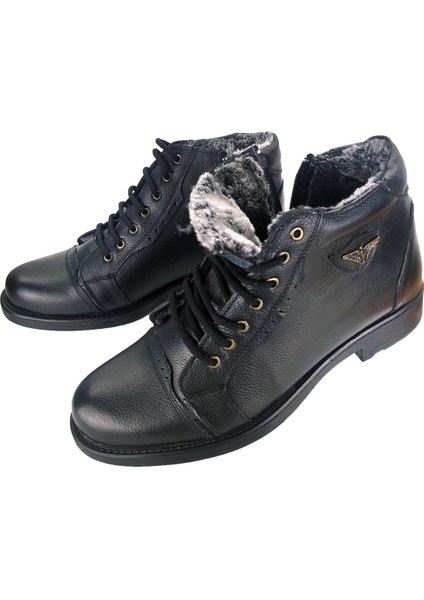 DMT29 Erkek Deri Içi Kürklü Bağcıklı Bot Taba