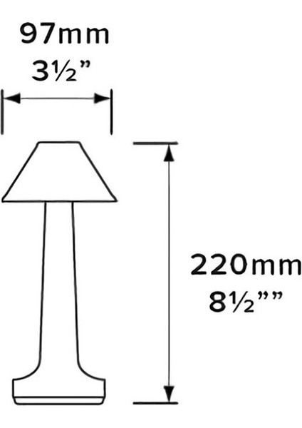 LED Restoran Dokunmatik Masa Lambası, Şartname: Ab Tak (Yurt Dışından) modelleri