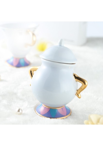 Karikatür Güzellik Ve Canavar Kahve Seti Şeker Kase Pot Çip Çaydanlık Fincan Creamer Set Güzel Noel Doğum Günü Hediyesi Hızlı Post | Şeker Krema Tencere (Yurt Dışından)