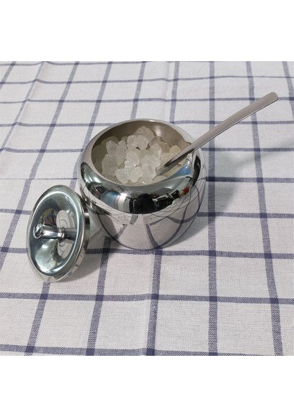 paslanmaz Çelik Elma Şeker Kase Baharat Kavanoz Çeşni Pot Baharat Konteyner Kutusu Cuet Kapak Ve Kaşık | Şeker Kase | Şeker Potsugar Kase Kapağı (Yurt Dışından) fırsatları