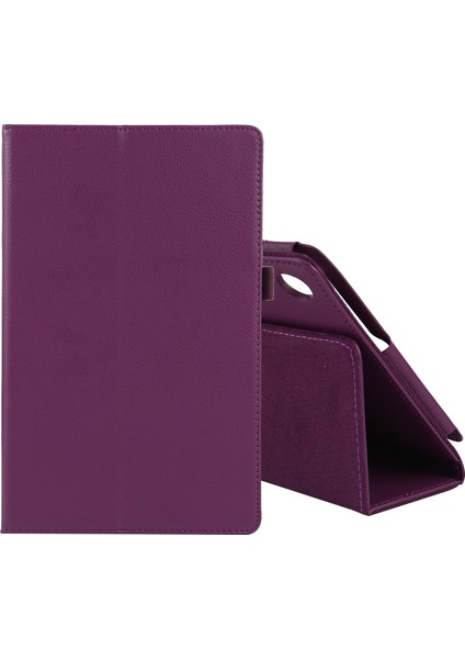 Lenovo Tab M10 Hd Için Litchi Doku Düz Renk Deri Kılıf (Yurt Dışından)