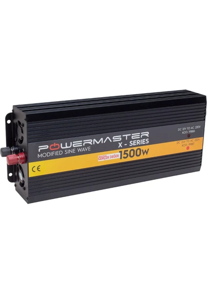 PWR1500-12 Tek Dıgıtal Ekran 12 Volt 1500 Watt Modıfıed Sınus Wave Inverter