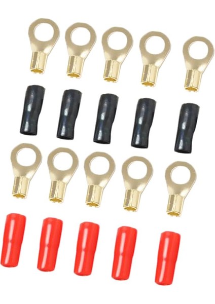 5 Parça 8 Awg Elektrik Halkası Terminali Tel Bağlayıcı Altın Kaplama Pirinç (Yurt Dışından)