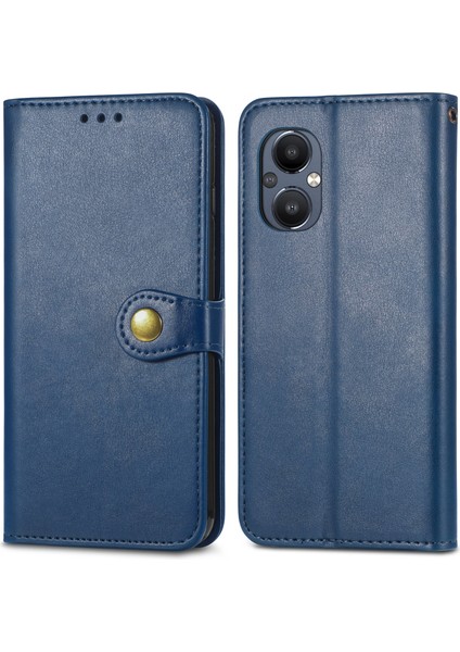 Puluz Oneplus Nord N20 5g Için Düz Renk Deri Kılıf - Mavi (Yurt Dışından)