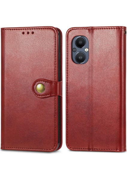 Puluz Oneplus Nord N20 5g Için Düz Renk Deri Kılıf - Kırmızı (Yurt Dışından)