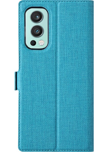 Oneplus Nord 2 5g Için K Serisi Manyetik Toka Pu Kılıf - Mavi (Yurt Dışından)
