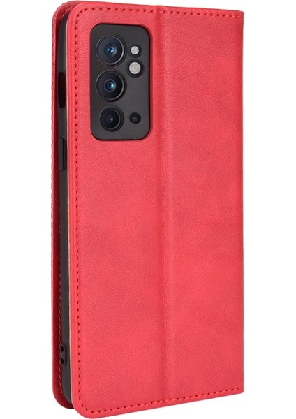 Oneplus 9rt 5g Için Retro Doku Çevirme Kılıfı - Kırmızı (Yurt Dışından)