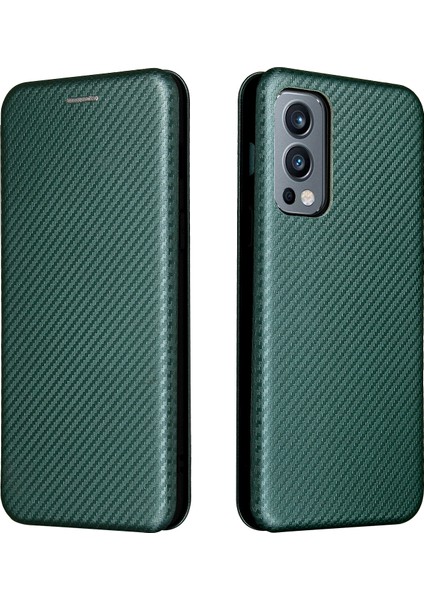 Oneplus Nord 2 5g Için Tpu + Pc + Pu Deri Kılıf - Yeşil (Yurt Dışından)