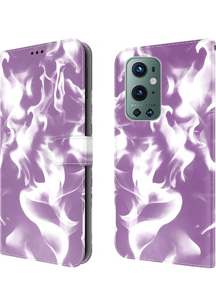 Oneplus 9 Pro Için Deri Kılıf - Mor (Yurt Dışından)