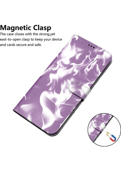 Oneplus 9 Pro Için Deri Kılıf - Mor (Yurt Dışından)
