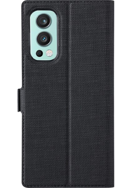 Oneplus Nord 2 5g Için K Serisi Manyetik Toka Pu Kılıf - Siyah (Yurt Dışından)
