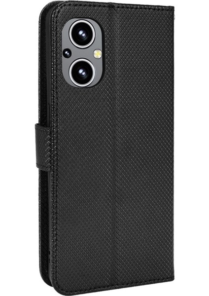 Oneplus Nord N20 5g Için Elmas Doku Deri Kılıf - Siyah (Yurt Dışından)
