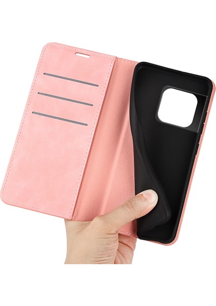 Oneplus 10 Pro 5g Için Manyetik Deri Tpu Kılıf - Pembe (Yurt Dışından)