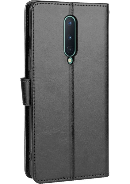 Oneplus 8 Retro Için Deri Kılıf - Siyah (Yurt Dışından)