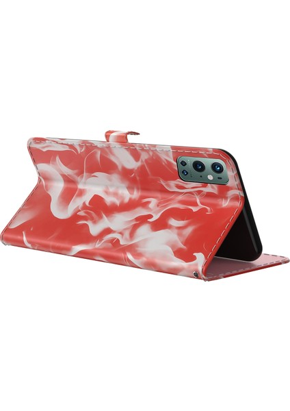 Oneplus 9 Pro Için Deri Kılıf - Kırmızı (Yurt Dışından)