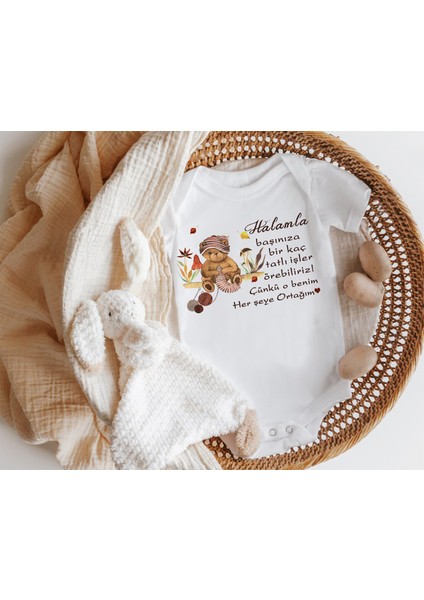 Halamla Başınıza Tatlı Işler Öğrebiliriz Yazılı Kısa Kol Zıbın