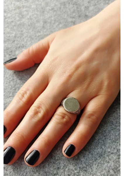 Antik Gümüş Kaplama Oval Şekilli El Yapımı Ayarlanabilir Unisex Yüzük fiyatları