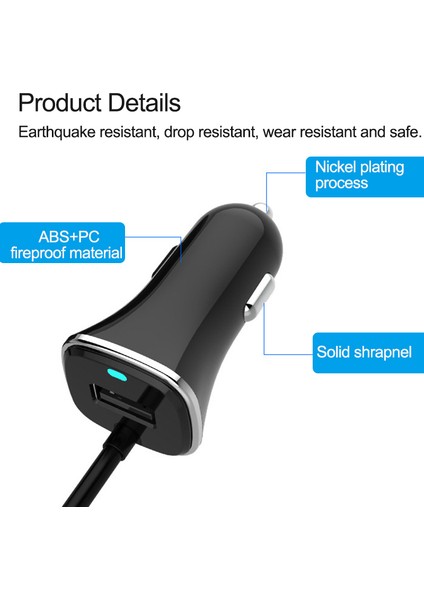 5.8 Line 4 USB Araç Şarj Cihazı ile 12V-24V Girişi Ön ve Arka Cep Telefonu Dijital Çok Fonksiyonlu Şarj Cihazı Samsung Galaxy S8,s7,s6,xiaomi,huawei Hızlı Şarj modelleri