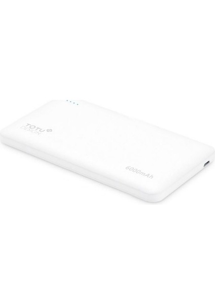 Design Üniversal KNS 6000 Mah Powerbank Micro USB Kablolu Beyaz Ledli