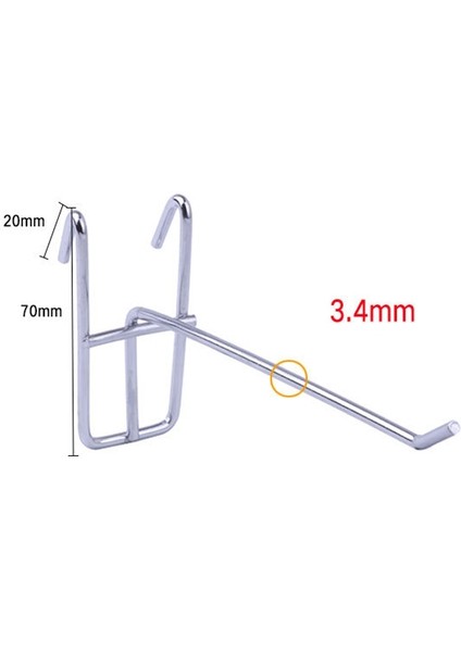 50 Adet 3.5Mm Süpermarket Demir Izgara Raf Kancası, Uzunluk: 20Cm Şeffaf (Yurt Dışından)