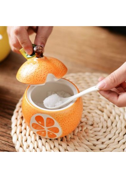 3D Kapak İle Yaratıcı Seramik Pot Meyve Desen Şeker Kutular Kaşık Zeytinyağı Tankı Mutfak Baharat Araçları Katı Ahşap Tepsi Çayı Olabilir | Şeker Ve Krema Tencere (Yurt Dışından)