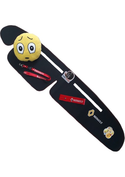 Renault Broadway R9/11 Spring Fairway Flash Nakışlı Göğüs Torpido Halısı / Oto Emoji Yastık + Aksesuar