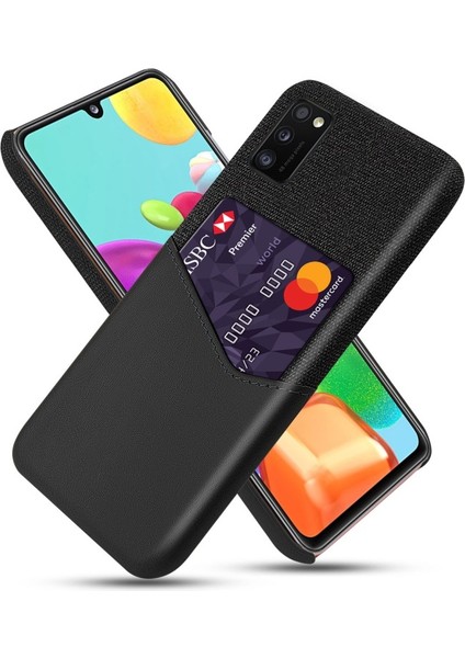 Galaxy A41 Için Pu Deri Kaplamalı Pc Kart Yuvalı Telefon Kılıfı - Siyah (Yurt Dışından)